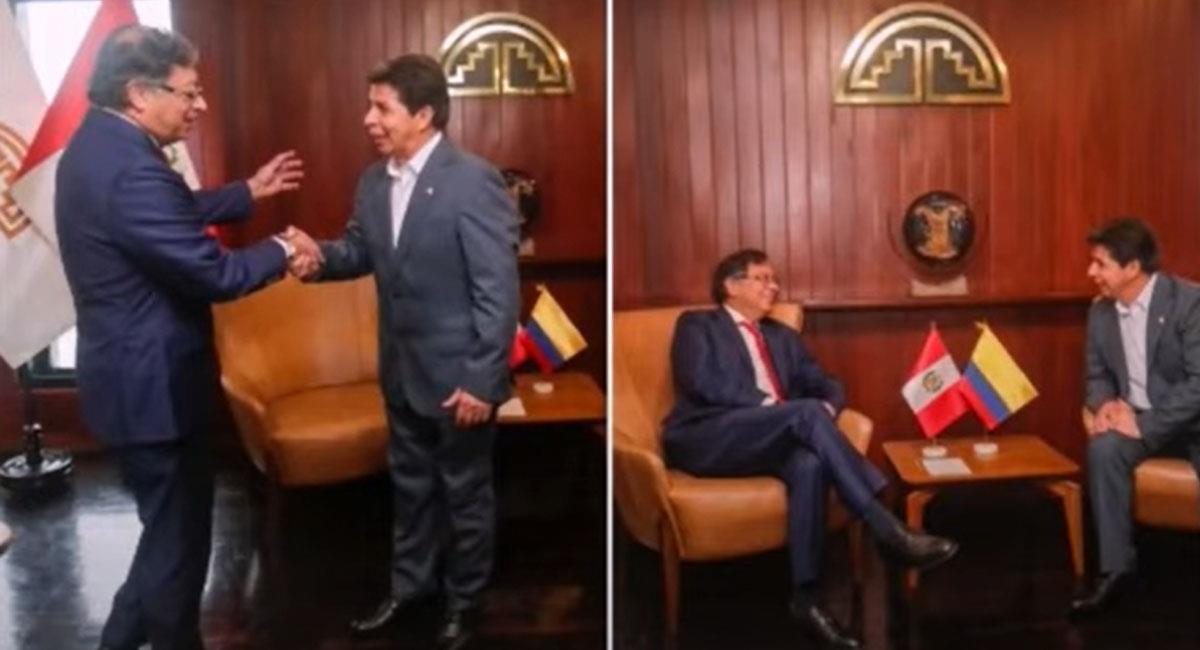 Gustavo Petro llegó al Perú y de inmediato se reunió con Pedro Castillo, presidente de este país. Foto: Youtube