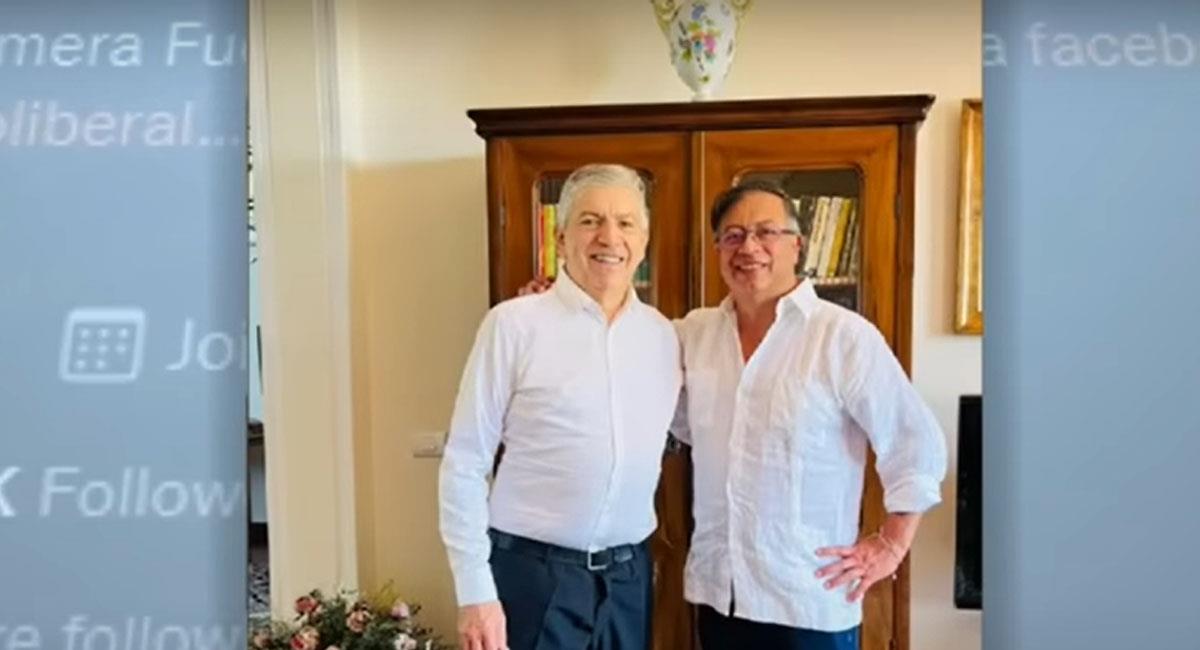 César Gaviria y Gustavo Petro se reunieron en Roma para finiquitar el apoyo liberal al nuevo gobierno. Foto: Youtube