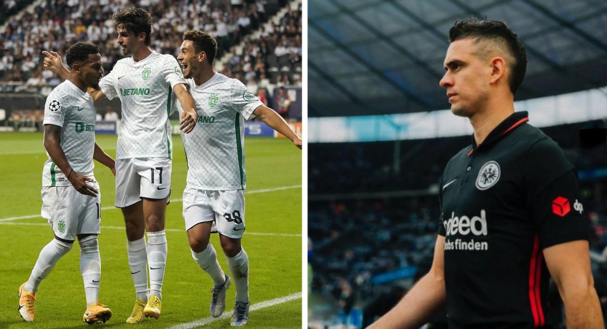 Rafael Santos Borré fue suplente en la goleada de Sporting a Eintracht Frankfurt. Foto: EFE Instagram: rafaelsantosborre