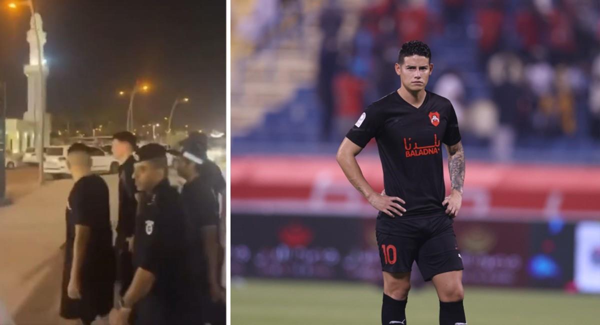 James Rodríguez recibió insultos tras la salida del estadio en Qatar. Foto: Twitter Al-Rayyan