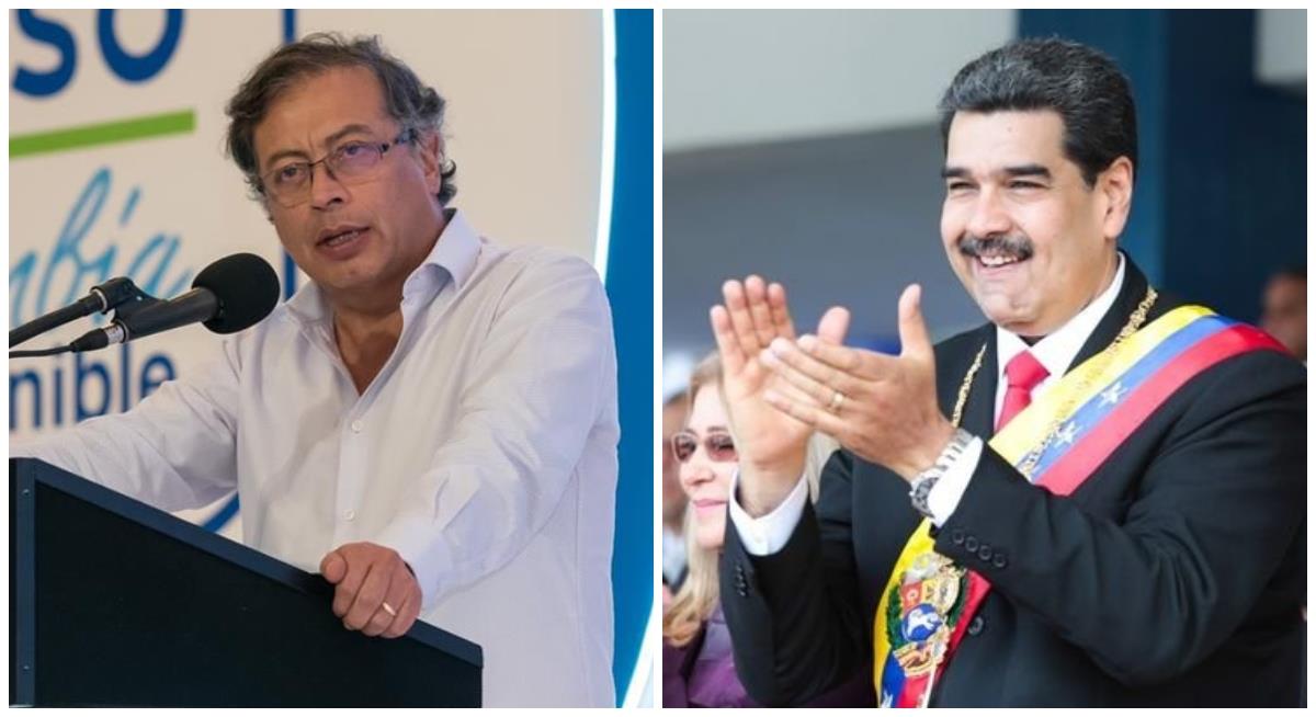 Petro le pidió a Nicolás Maduro ser garante en diálogos con ELN. Foto: Twitter @petrogustavo y @nicolasmaduro