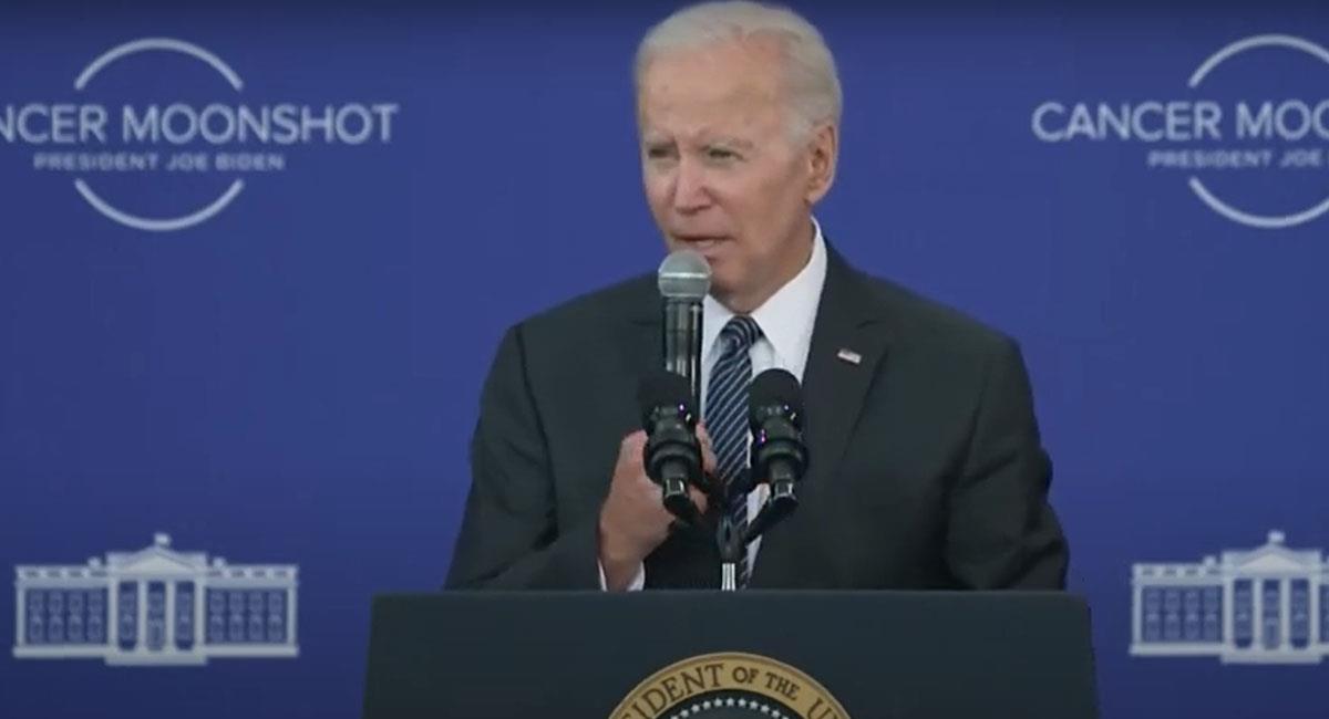 Joe Biden prometió acabar con el cáncer 'tal como lo conocemos' en un discurso en Boston. Foto: Youtube