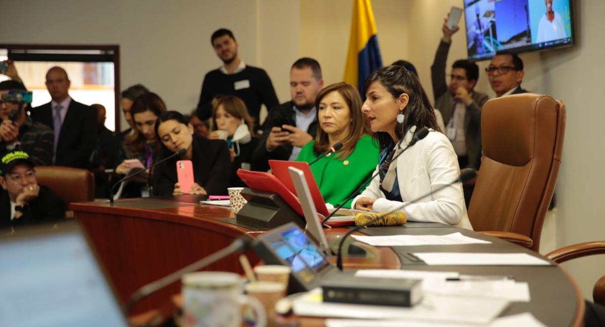 Ministra de Minas ‘copia y pega’ sus respuestas en los debates. Foto: Twitter @irenevelezt