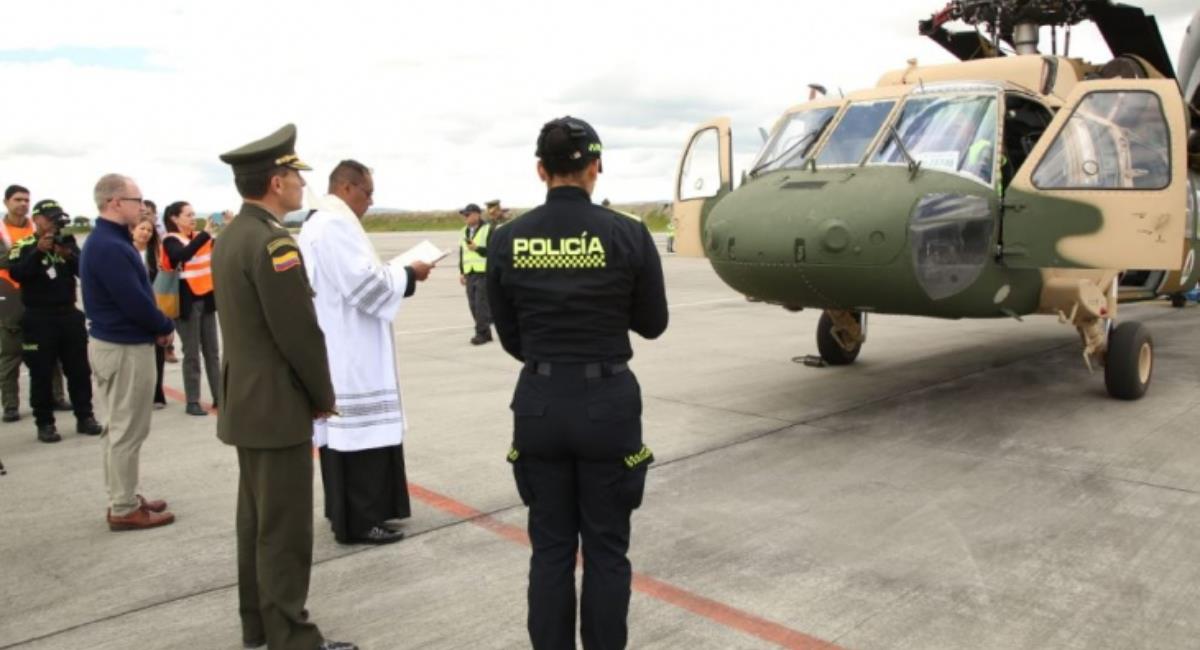 Colombia recibe tres helicópteros Black Hawk donados por EE.UU. Foto: Policía Nacional