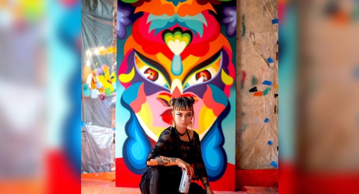 Diana Ordoñez de 35 años es una bogotana apasionada por el arte callejero el cual, la ha llevado a escenarios inimaginables pudiendo plasmar sus obras en 22 países. Foto: Instagram Ledania