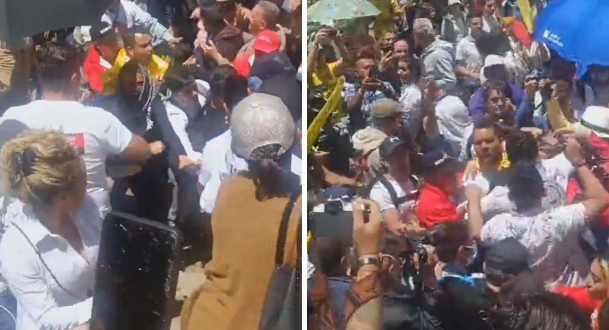Captura de video: Agresiones entre manifestantes. Foto: Twitter @marthaperaltae