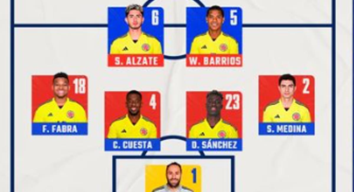 Nómina titular de Colombia frente a México. Foto: Instagram Selección Colombia