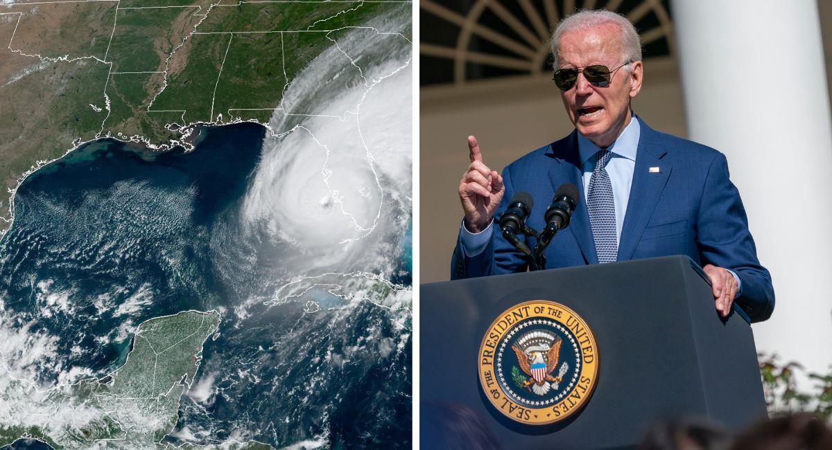 Imagen satelital la de Administración Oceánica y Atmosférica de Estados Unidos. Presidente Joe Biden. Foto: EFE NOAA-NHC / SHAWN THEW