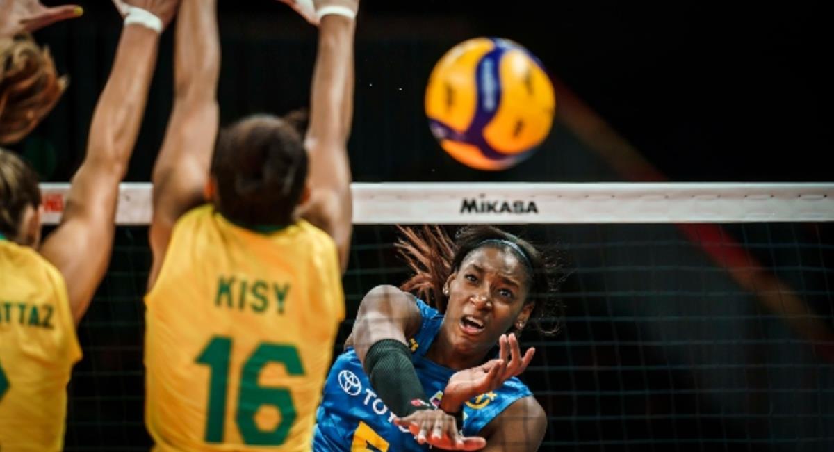 Colombia cae ante Brasil por el Mundial femenino de Voleibol. Foto: Twitter Win Sports