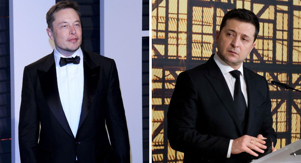 Elon Musk y el presidente Volodímir Zelenski?. Foto: Shutterstock Kathy Hutchins / Alexandros Michailidis