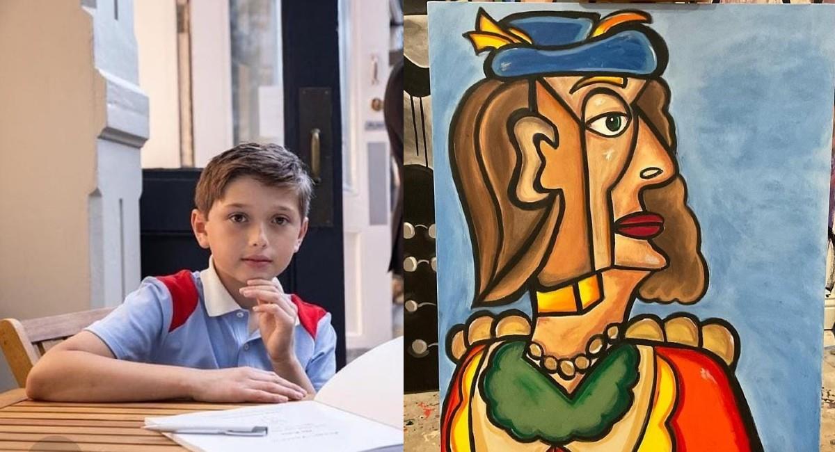 El pequeño de 11 años vende sus obras surrealistas por altas sumas de dinero, entre sus compradores se destacan celebridades como la colombiana Sofía Vergara. Foto: Instagram Andresvalenciaart