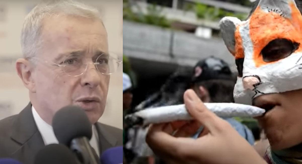 Álvaro Uribe Vélez no está de acuerdo con el consumo recreativo legal de Cannabis en Colombia. Foto: Youtube