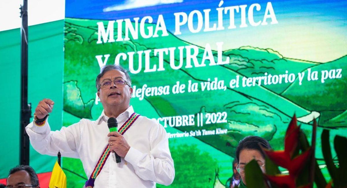 Presidente Petro en Cauca con los indígenas y las negritudes en el Día de la Resistencia. Foto: Instagram @gustavopetrourrego