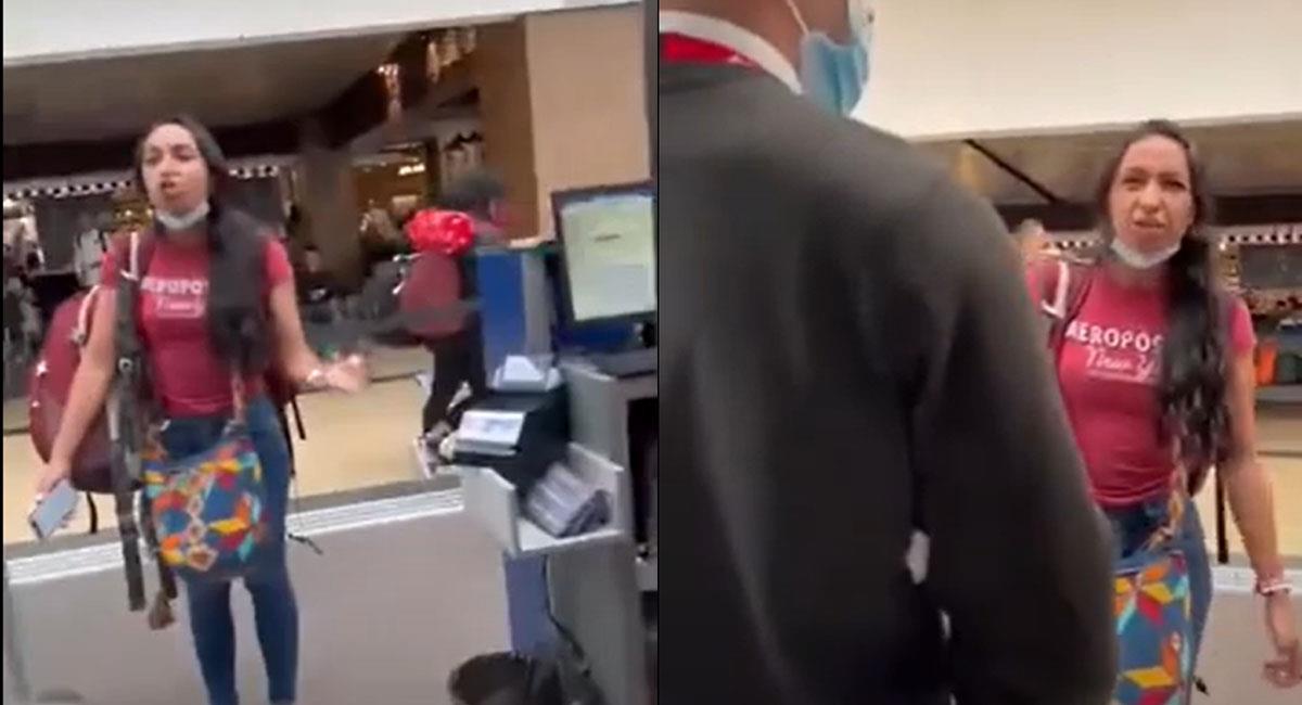 Una mujer estalló en furia contra una trabajadora de Avianca cuando se le negó el permiso de embarque. Foto: Youtube