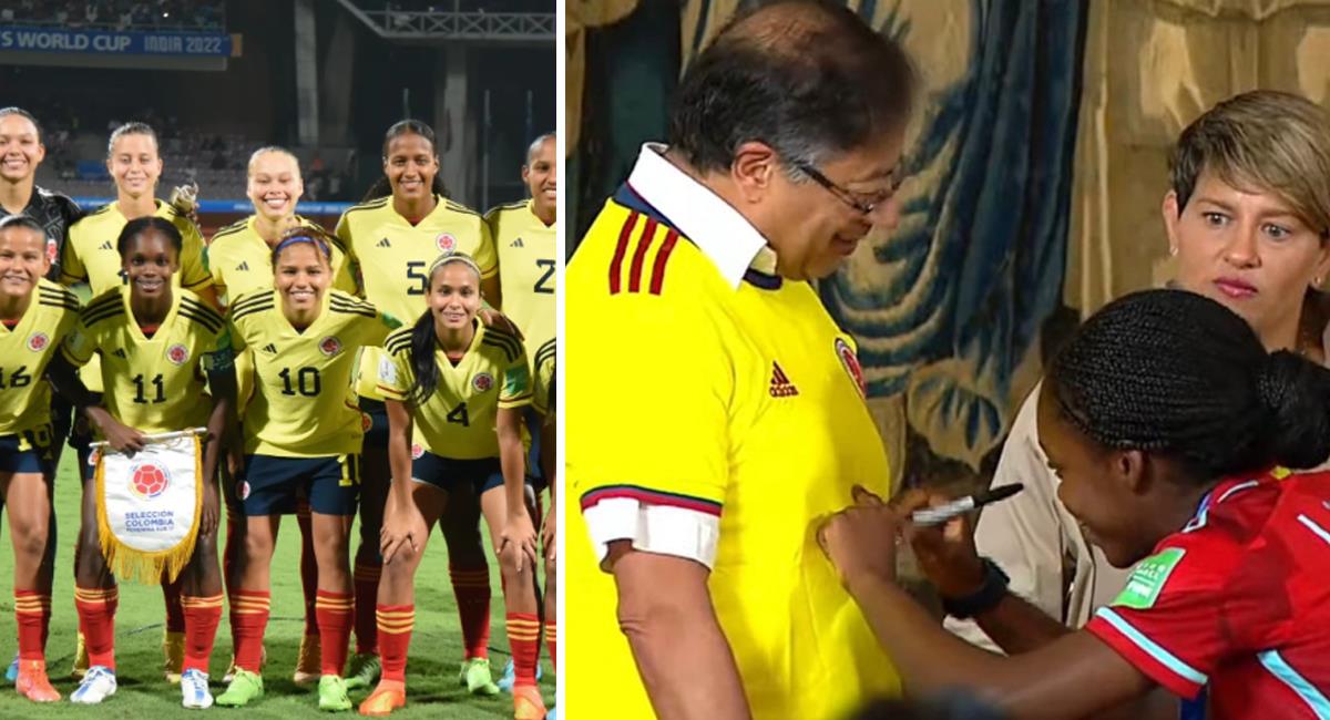 La Selección Colombia fue recibida en la Casa de Nariño por el presidente Gustavo Petro. Foto: Twitter @OlimpicoCol / Blu Radio