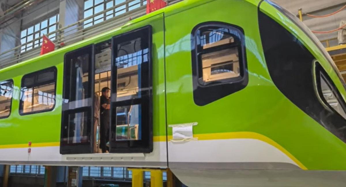 Un vagón prototipo del Metro de Bogotá fue presentando a los medios de comunicación. Foto: Youtube