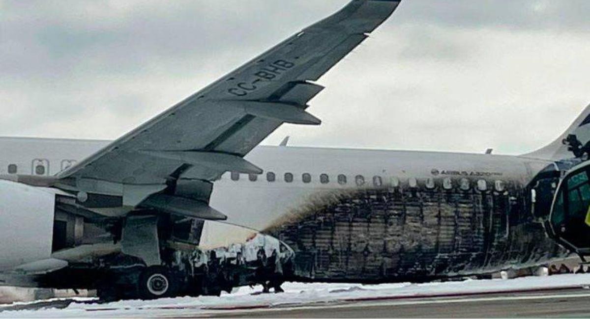 Accidente en pista de aeropuerto de Lima, Perú. Foto: Twitter @funesmemoriosa