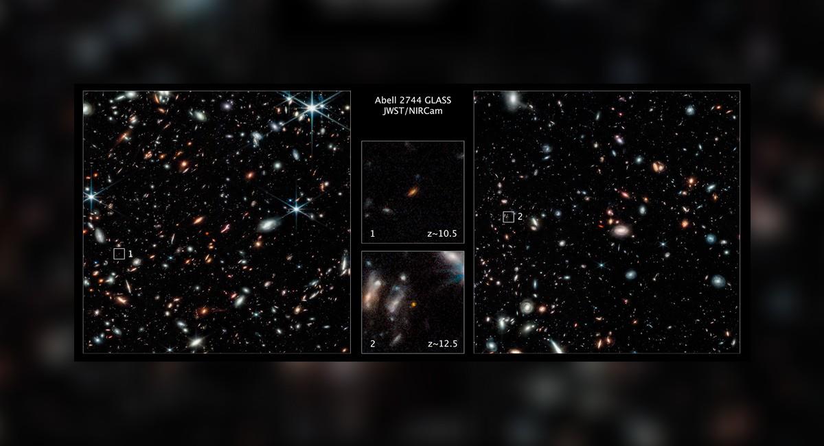 Galaxias encontradas por James Webb. Foto: Nasa