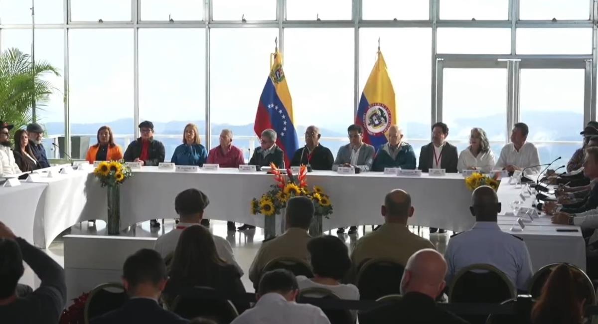 Las declaraciones de las delegaciones de paz en Caracas. Foto: Presidencia