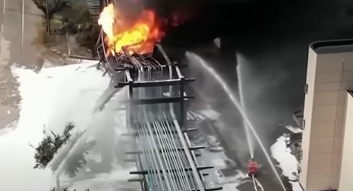 Los incendios industriales en China se presentan con mucha frecuencia. Foto: Youtube