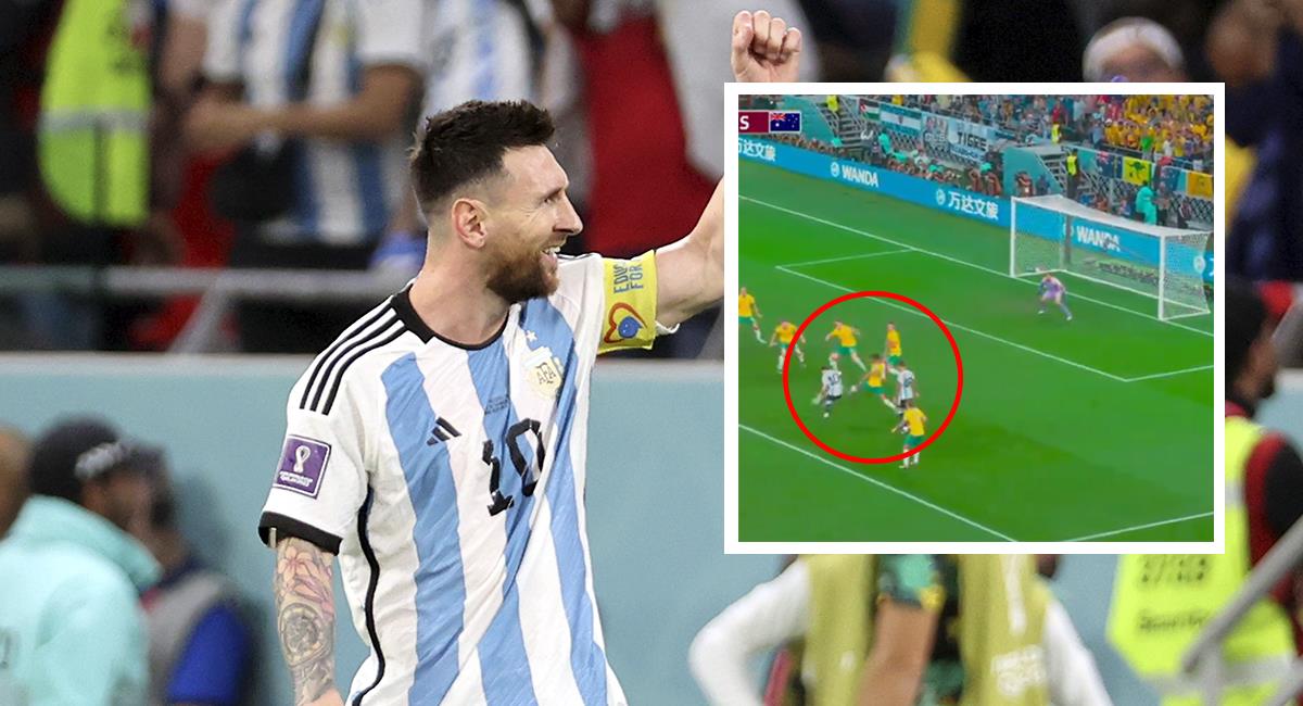 Messi anota el primer gol para Argentina ante Australia en Qatar 2022. Foto: EFE Twitter: @BocaJrsGol