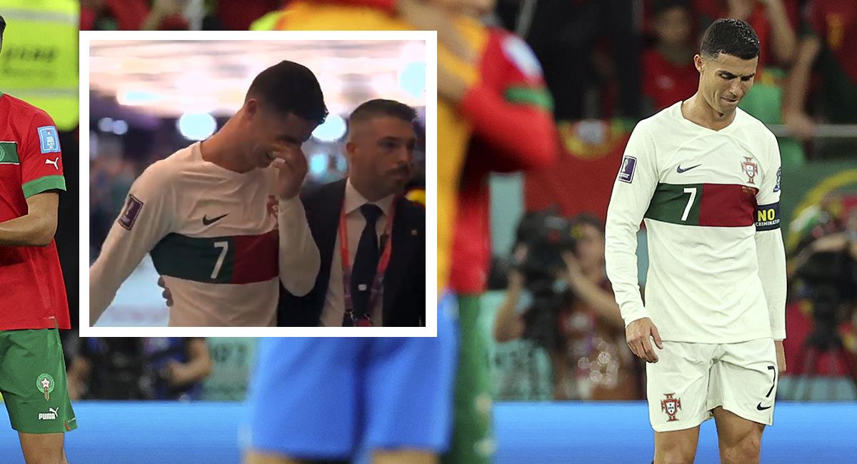 Cristiano Ronaldo rompe en llano tras eliminación de Portugal del Mundial Qatar 2022. Foto: EFE TW: @RobertoRojas97