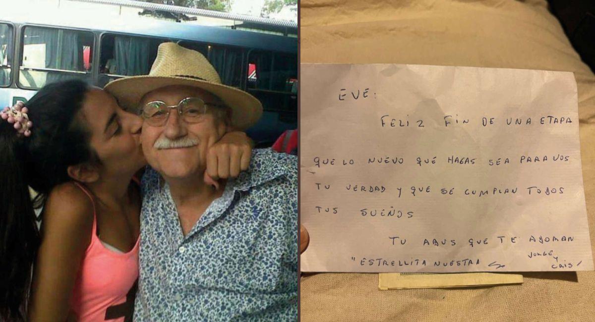 Abuelo fallecido felicita a su nieta por su grado con carta desde “el más allá”. Foto: Twitter @EveIglesiass