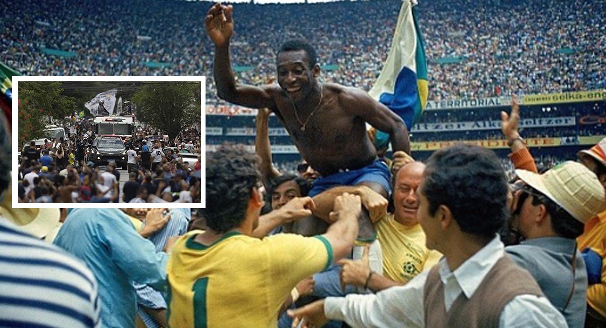 Miles de aficionados despidieron a Pelé en su último paseo hacia la eternidad. Foto: EFE IG: Pelé