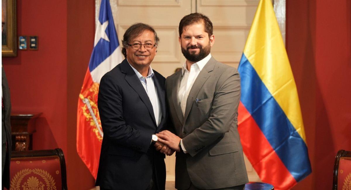 Presidentes Gustavo Petro y Gabriel Boric. Foto: Twitter @gustavopetrourrego