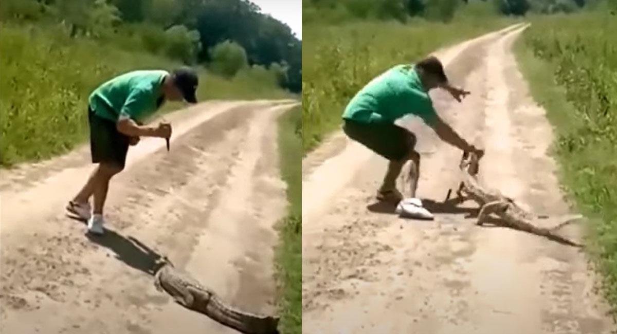 Un video prueba cómo un hombre ataca con un cuchillo a un yacaré en Paraguay. Foto: Youtube