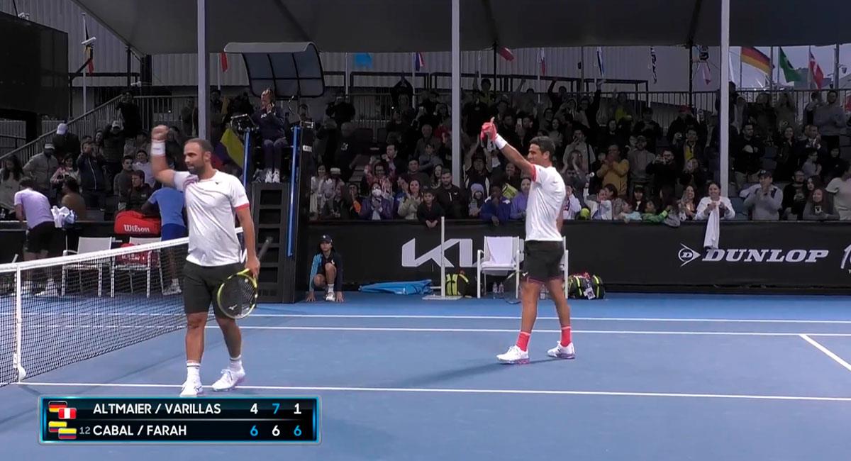 Celebración de Juan Sebastián Cabal y Robert Farah en el debut del torneo de dobles en Australia. Foto: ausopen.com