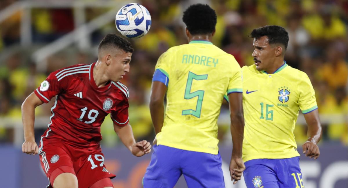 Colombia y Brasil chocaron por la tercera fecha del Sudamericano Sub20. Foto: EFE