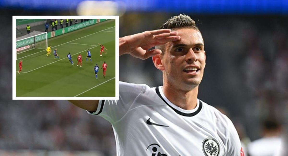 Así fue el gol de Rafael Santos Borré para el Frankfurt en la Copa de Alemania. Foto: Instagram Rafael Borré / TW: @FutbolElDomingo