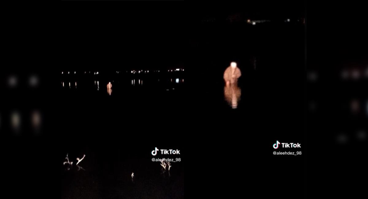 Fantasma o demonio: jóvenes graban un “hombre que brilla” saliendo del agua. Foto: TikTok @aleehdez_98