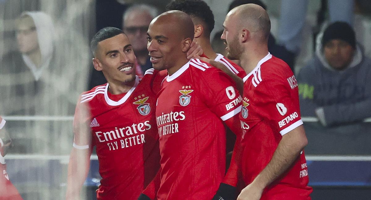 Benfica venció a Brujas de Bélgica en la ida de los octavos de final de la Champions League. Foto: EFE