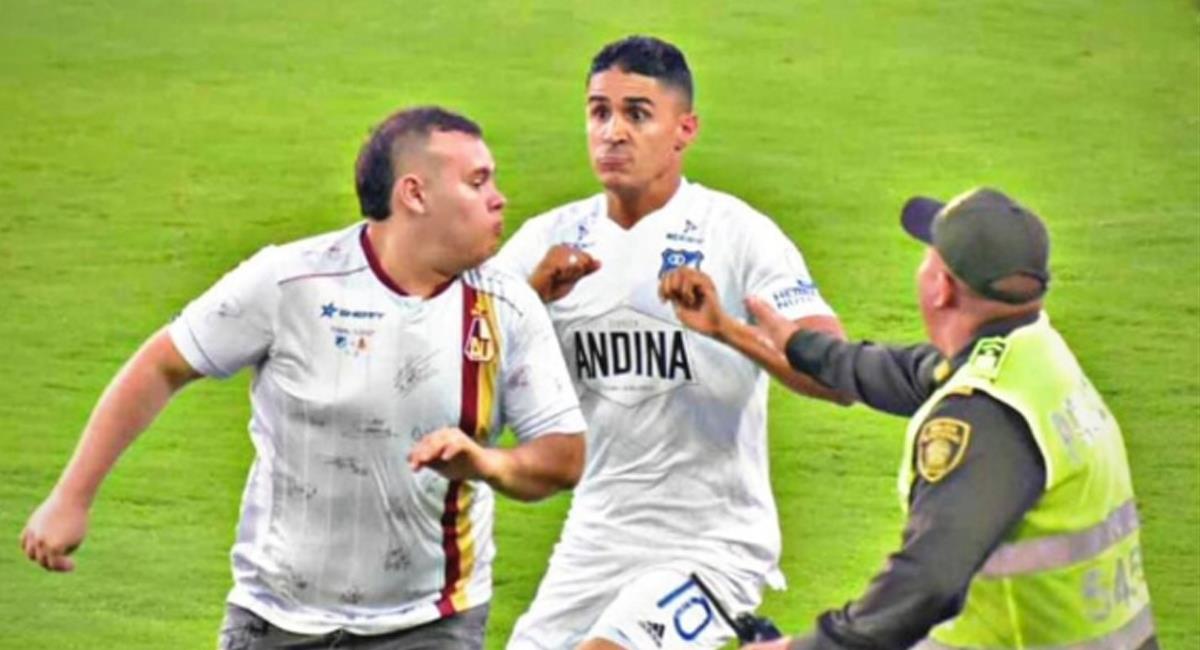 Alejandro Montenegro hincha agresor de Daniel Cataño explicó qué lo impulsó a golpear al volante de Millonarios. Foto: Twitter @Futbolpasionco1
