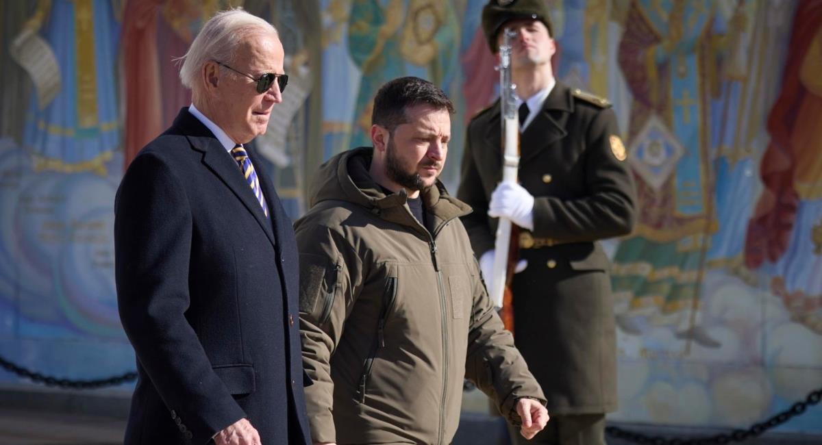 Joe Biden realiza sorpresiva visita a Kiev y anuncia 500 millones de dólares en ayuda militar. Foto: EFE