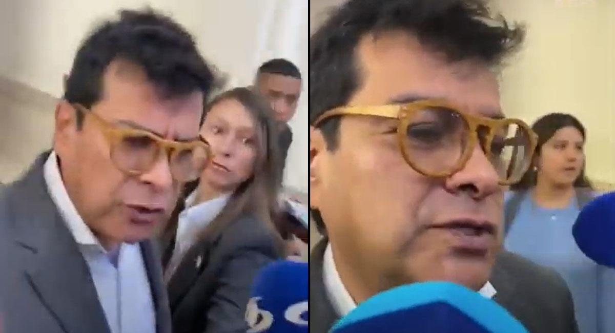 Danilo Rueda, comisionado de paz del Gobierno, se muestra molesto con una periodista. Foto: Youtube