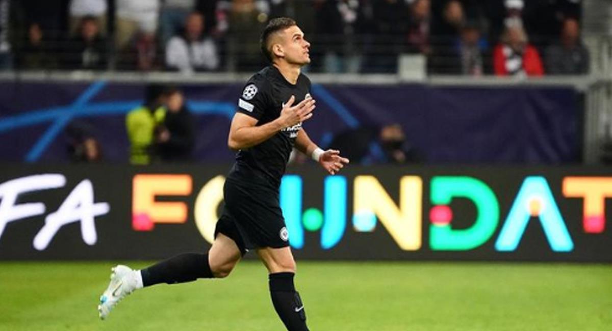 Rafael Santos Borré fue suplente en la derrota del Frankfurt en la ida de los octavos de final de la Champions League. Foto: Instagram Rafael Borré