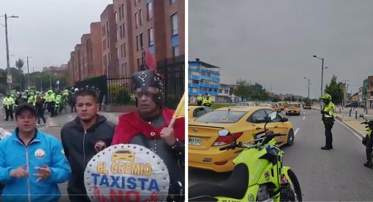 Paro de taxistas. Foto: Twitter @Marovaan / Policía