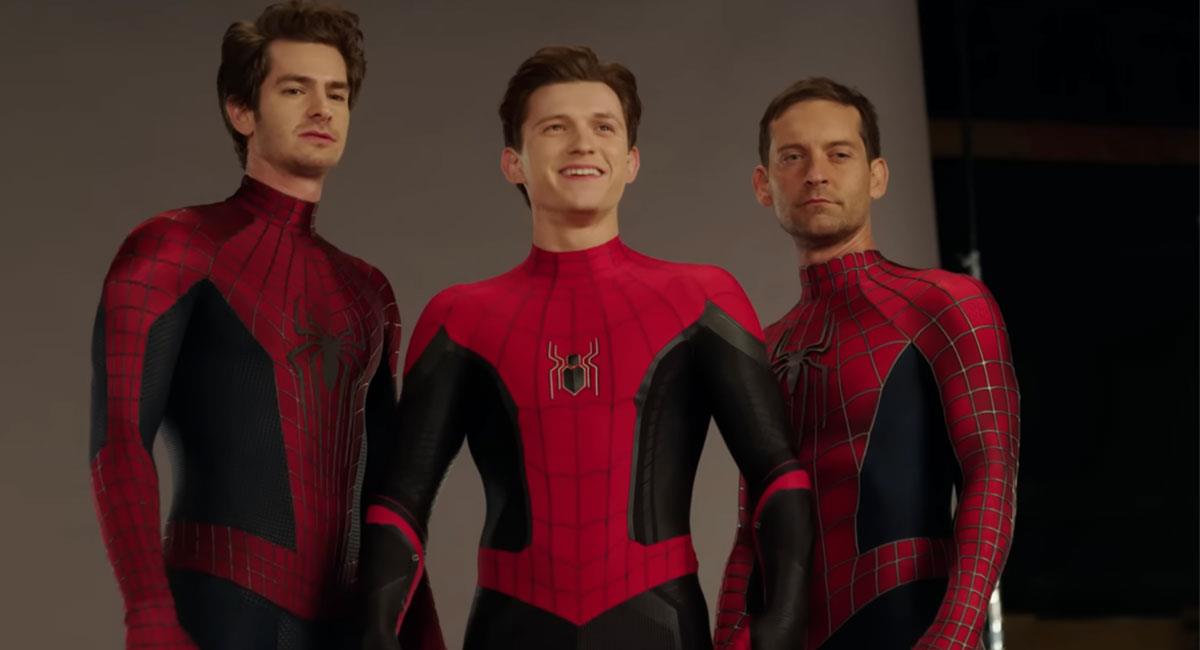 "Spider-Man: No Way Home" reunió a las tres versiones del ' Hombre Araña' que se han visto en el cine. Foto: Youtube Captura canal Sony Pictures Entertainment