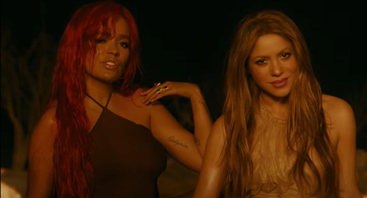 Captura de pantalla de la canción de Shakira y Karol G. Foto: Youtube Karol G