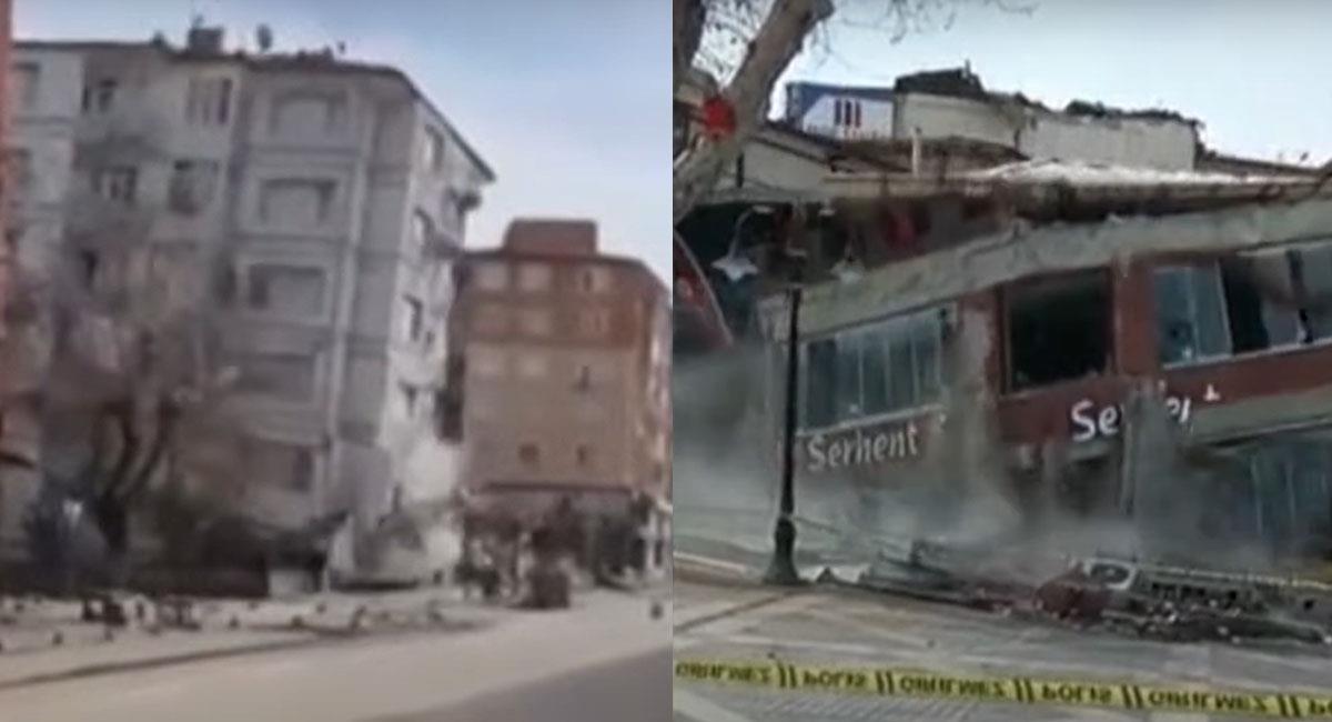 Un sismo de 5.6 en Turquía dejó varios edificios en el piso, un fallecido y 70 heridos. Foto: Youtube