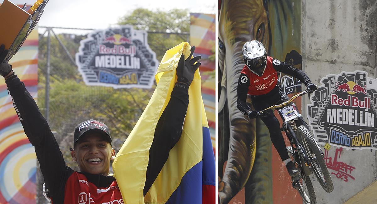 Juan Fernando Vélez campeón del Red Bull Medellín Cerro Abajo 2023. Foto: EFE