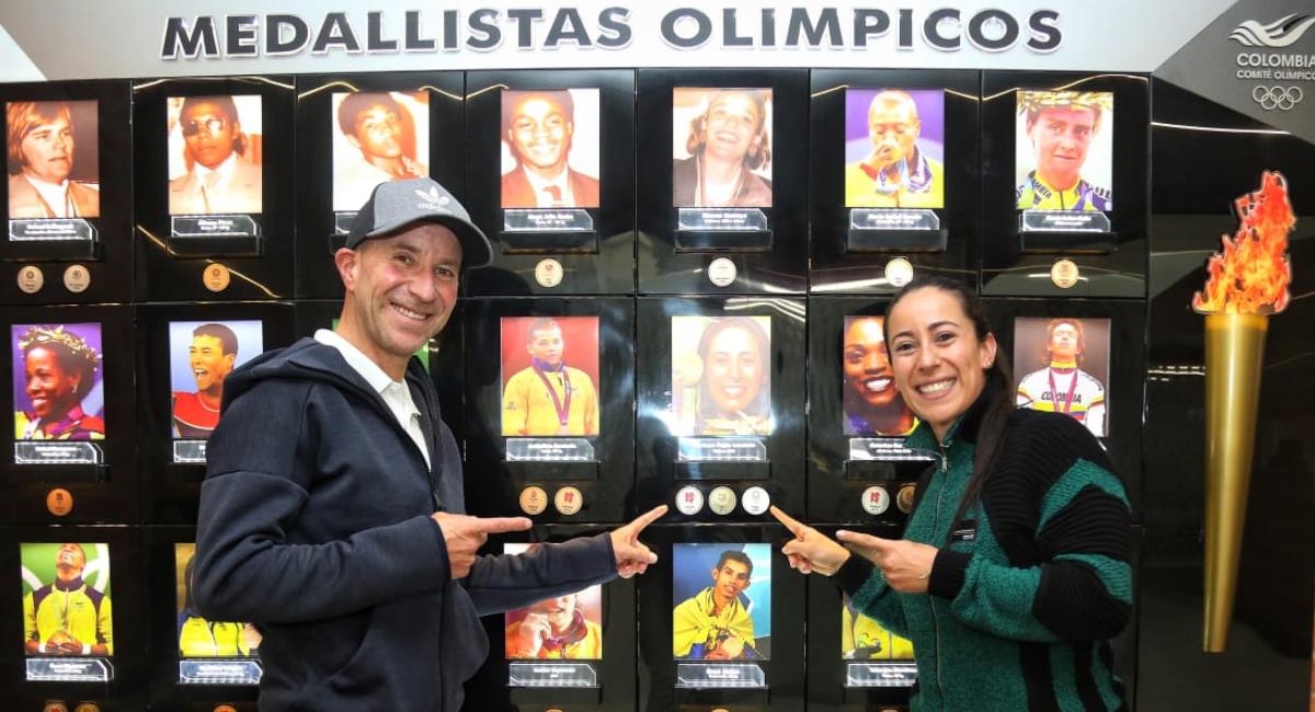 Germán Medina y Mariana Pajón. Foto: Facebook Comité Olímpico Colombiano