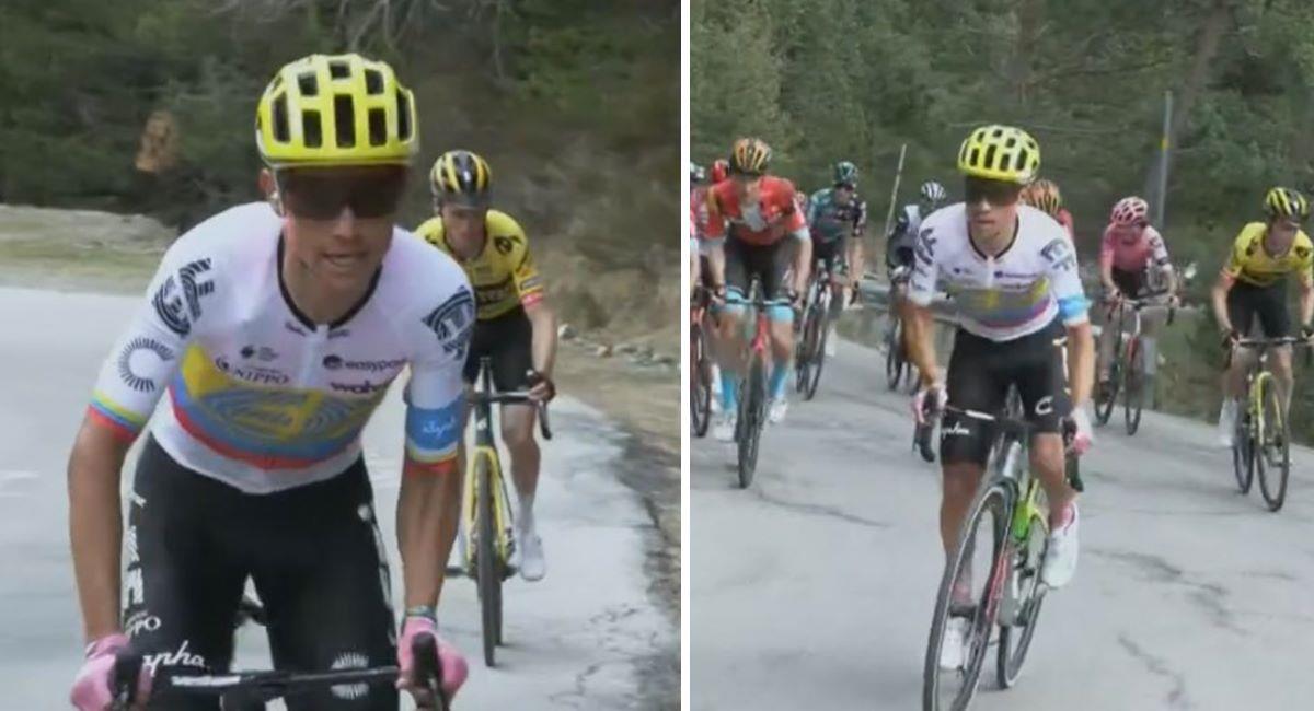 Esteban Chaves y su brillante actuación en la segunda etapa de la Vuelta a Cataluña 2023. Foto: Twitter @robynjournalist