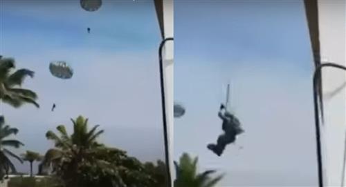 Fuertes vientos envían a paracaidistas al suelo en Coveñas