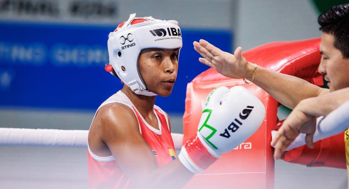 Ingrit Valencia se sube al podio en el Mundial de Boxeo Femenino. Foto: Twitter Ministerio Deporte