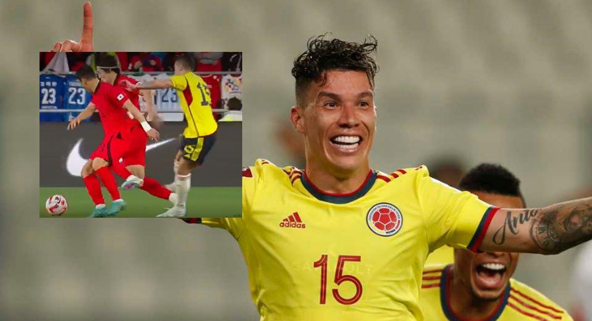 Así fue la jugada de Mateus Uribe en la Selección Colombia ante Corea del Sur. Foto: Twitter @FuriaRojaTV / Golcaracol