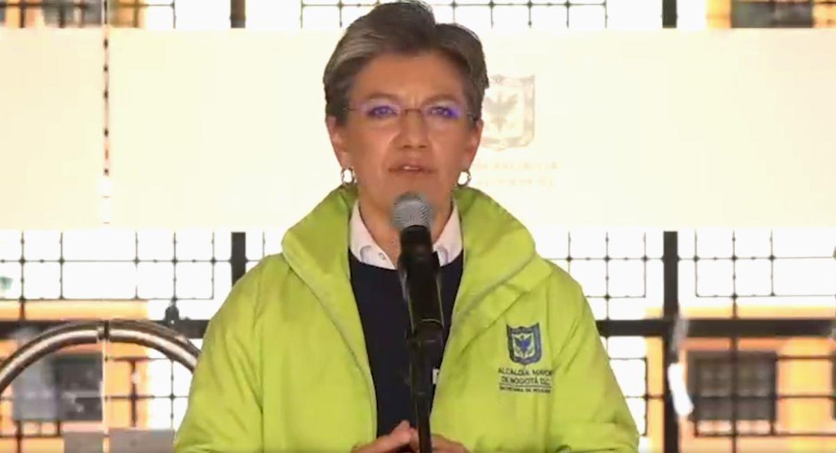 Captura de video: alcaldesa de Bogotá, Claudia López. Foto: Twitter @ClaudiaLopez